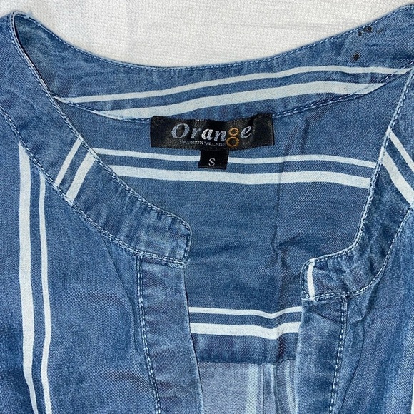 Women’s Tencel‎ white&blue midi sleeveless shirt dress Sz small - Picture 3 of 11